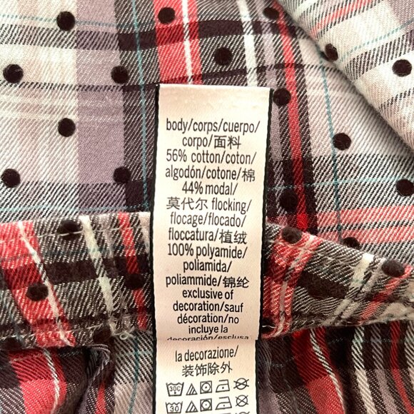 Victoria's Secret Pajama Lounge Pants Lightweight Flannel Plaid Swiss Dot XS - Picture 5 of 6